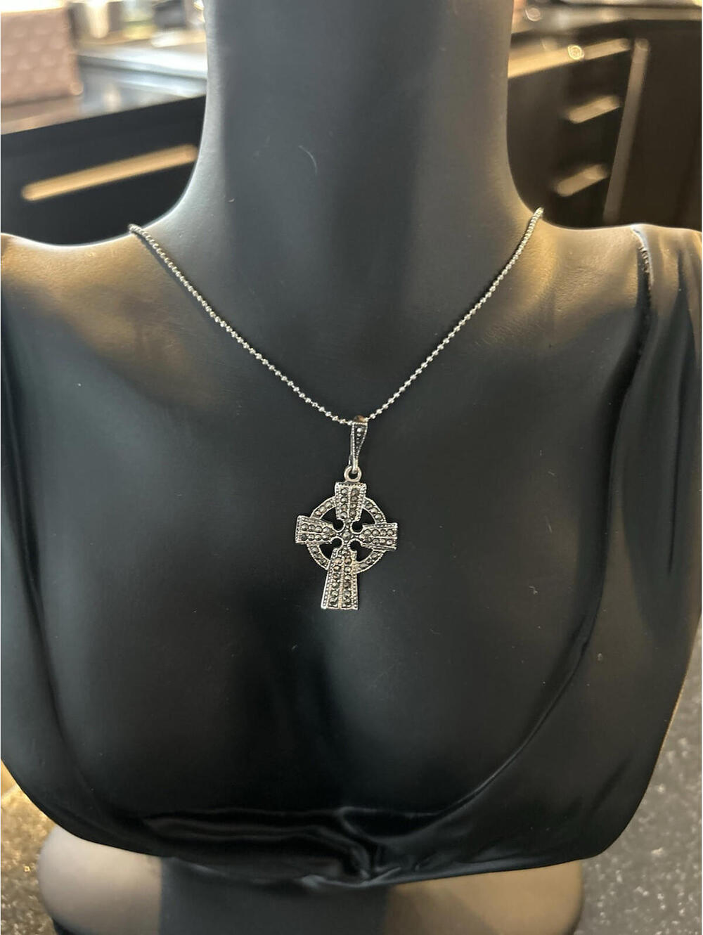 .925 sterling silver cross on 18K gold plated chain